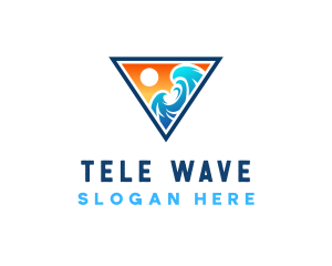 Beach Ocean Wave logo design