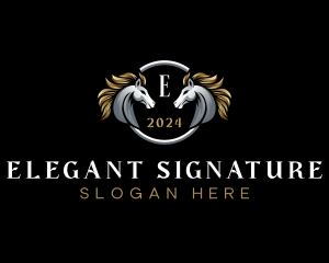 Elegant Elite Horse logo design