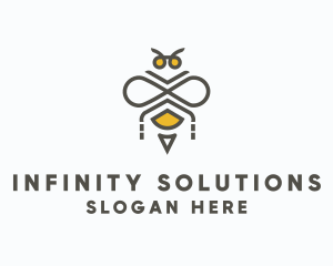 Modern Bee Infinity  logo design