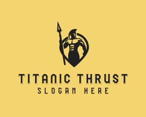 Strong Spartan Warrior Titan logo design