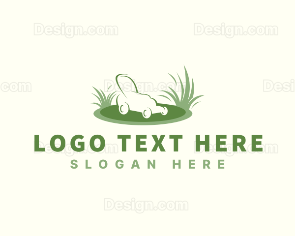 Garden Grass Lawn Mower Logo