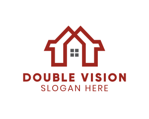 Red Duplex House logo design