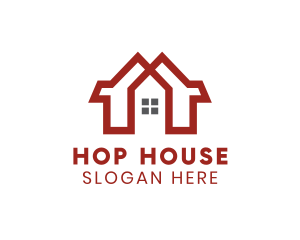 Red Duplex House logo design