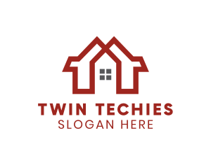 Red Duplex House logo design