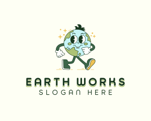 Earth Planet Cartoon logo design