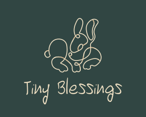 Tiny Bunny Monoline logo design