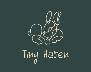 Tiny Bunny Monoline logo design