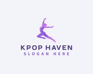 Woman Dance Gymnastics logo design