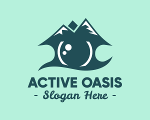 Teal Mountain Eye logo design