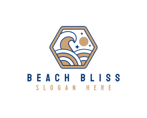 Beach Wave Tide logo design