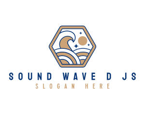 Beach Wave Tide logo design