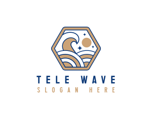 Beach Wave Tide logo design