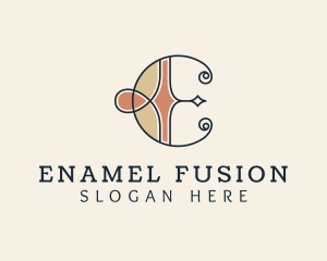 Antique Artisan Swirl Letter E logo design