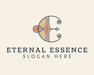 Antique Artisan Swirl Letter E logo design