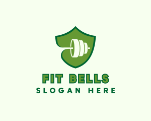 Barbell Fitness Shield logo design