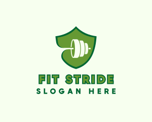 Barbell Fitness Shield logo design