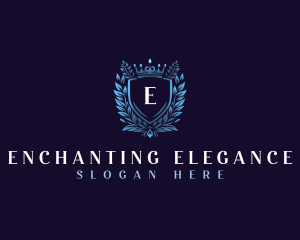 Floral Elegant Shield logo design