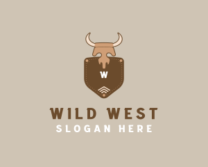 Western Skull Ranch Leather logo design