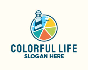 Colorful Lighthouse Chart logo design