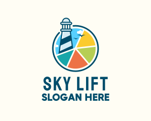 Colorful Lighthouse Chart logo design