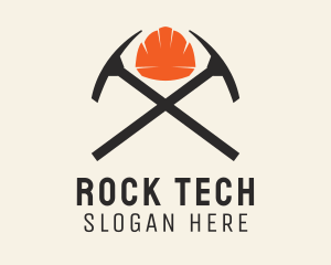 Rock Mining Axe logo design