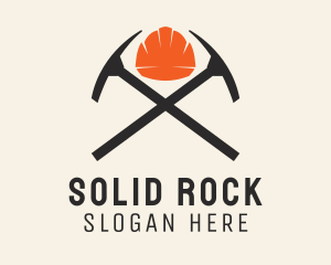 Rock Mining Axe logo design