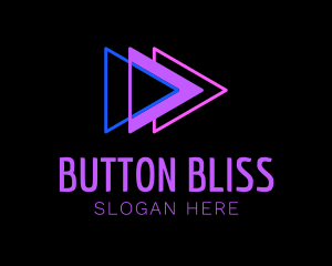 Neon Play Button logo design