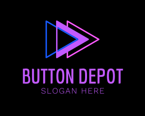 Neon Play Button logo