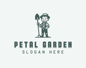 Shovel Landscaper Farming logo design