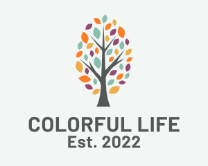 Colorful Eco Tree logo design