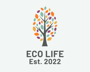 Colorful Eco Tree logo design