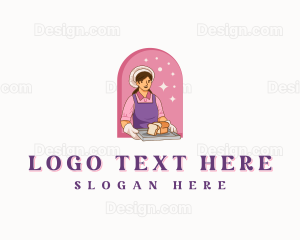 Woman Pastry Baker Logo