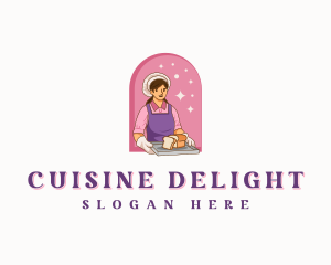 Woman Pastry Baker logo design