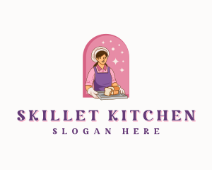 Woman Pastry Baker logo design