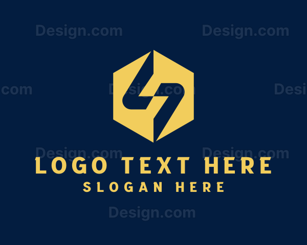 Electric Lighting Hexagon Letter S Logo