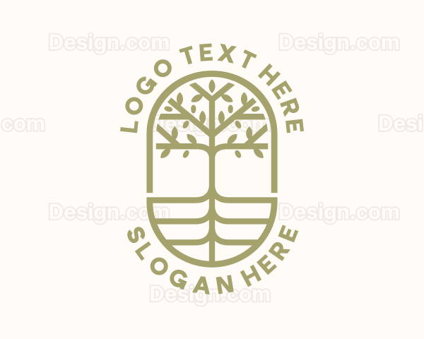 Organic Tree Badge Logo