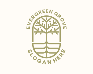 Organic Tree Badge  logo design