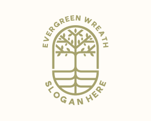 Organic Tree Badge  logo design