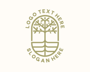 Evergreen - Organic Tree Badge logo design