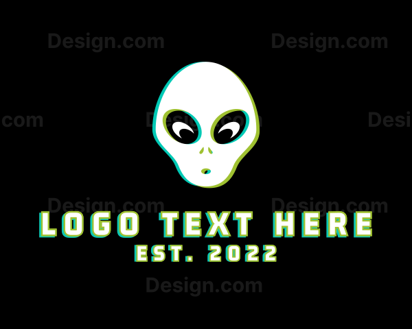 Gaming Alien Glitch Logo