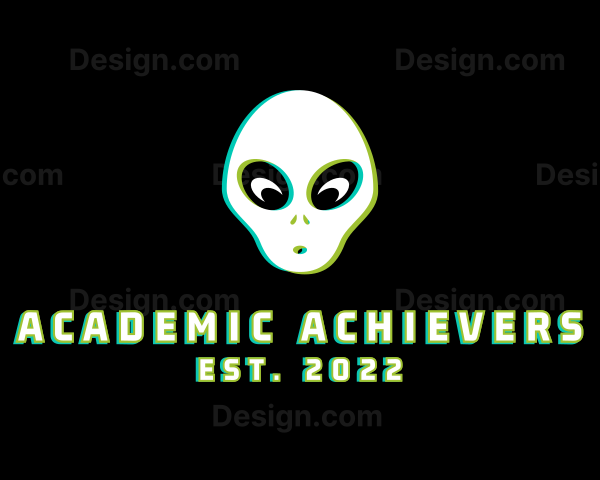 Gaming Alien Glitch Logo