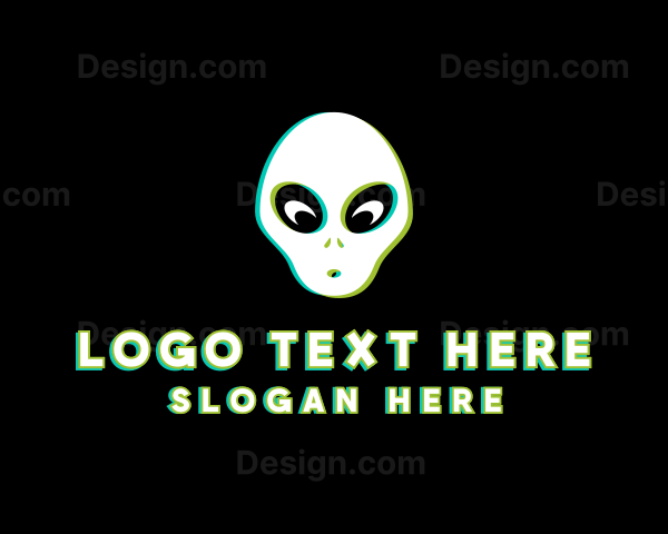 Gaming Alien Glitch Logo