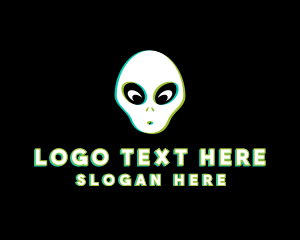 Gaming Alien Glitch Logo