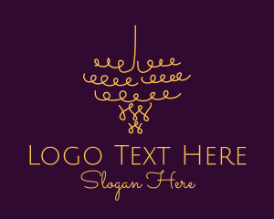 Gold Chandelier Light logo design