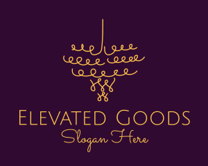 Gold Chandelier Light logo design