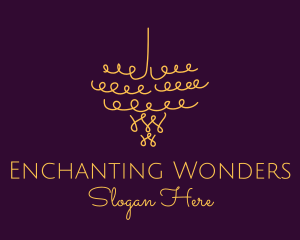 Gold Chandelier Light logo design