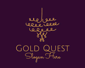 Gold Chandelier Light logo design