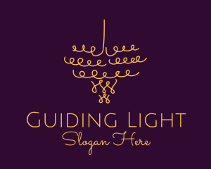 Gold Chandelier Light logo design