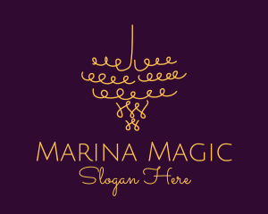 Gold Chandelier Light logo design