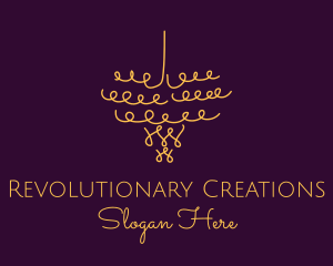 Gold Chandelier Light logo design